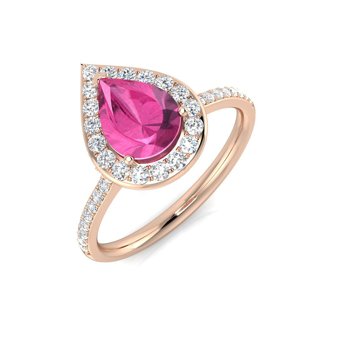 Pink Sapphire Diamond Ring 1.46ct – SL8788~PS – 18k Rose Gold