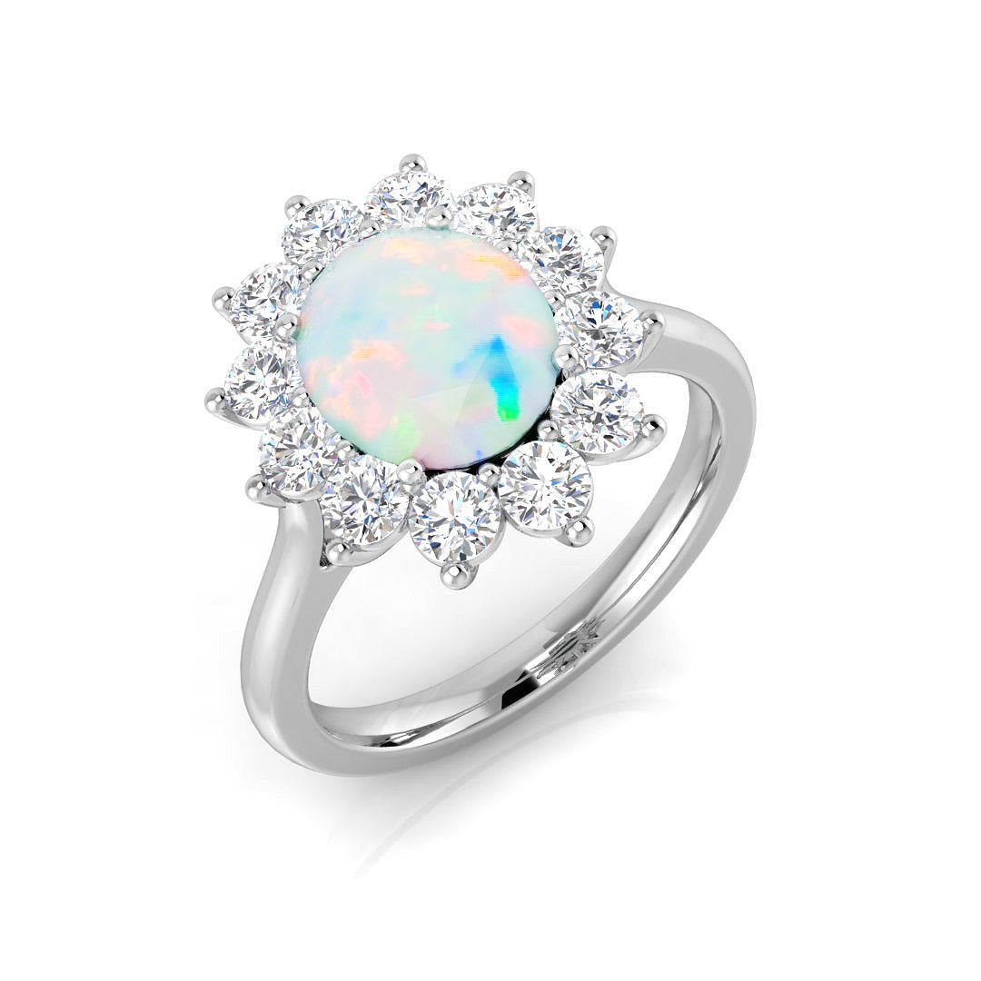Opal Diamond Ring 2.29ct – SL8805~OP – 18k White Gold