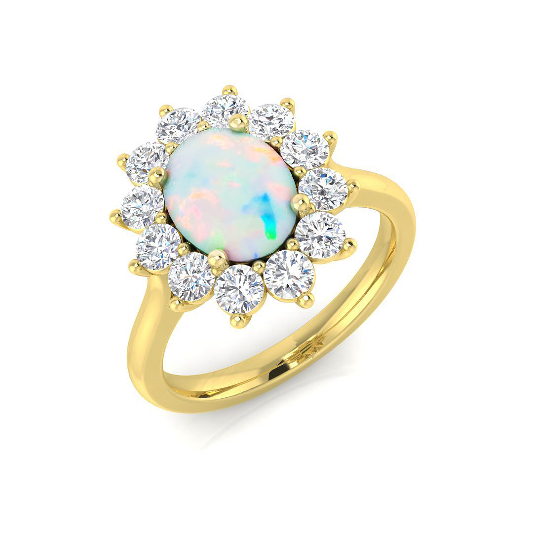 Opal Diamond Ring 2.29ct – SL8805~OP – 18k Yellow Gold