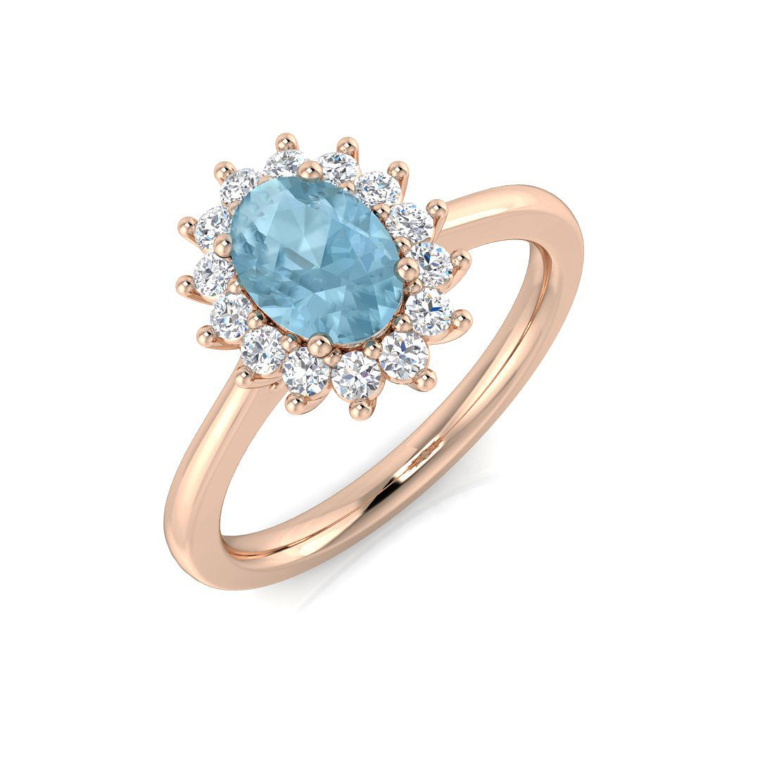 Cluster Diamond Ring 0.83ct – SL8827~AQ – 18k Rose Gold