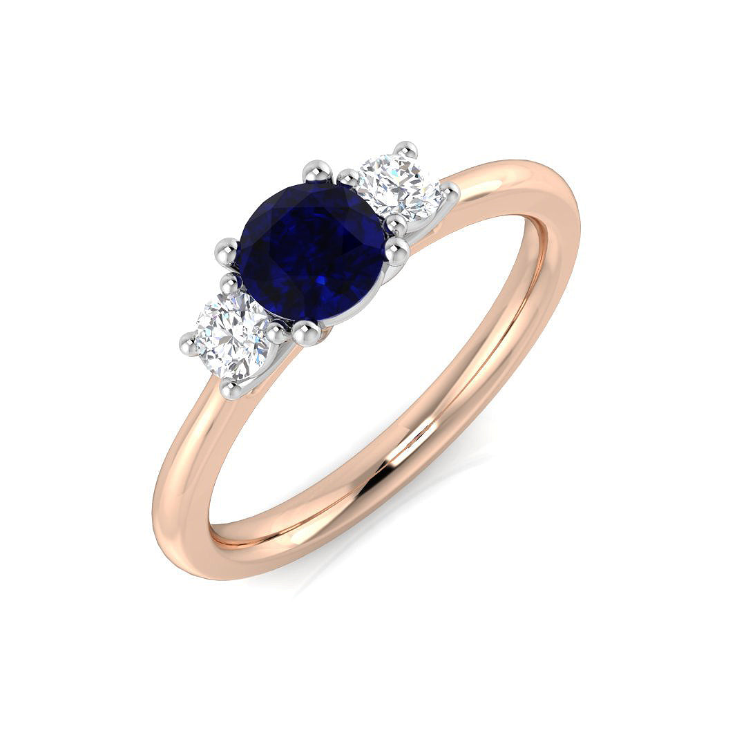Three Stone Diamond Ring 0.81ct–0.86ct – SL8926~BS – 18k Rose Gold