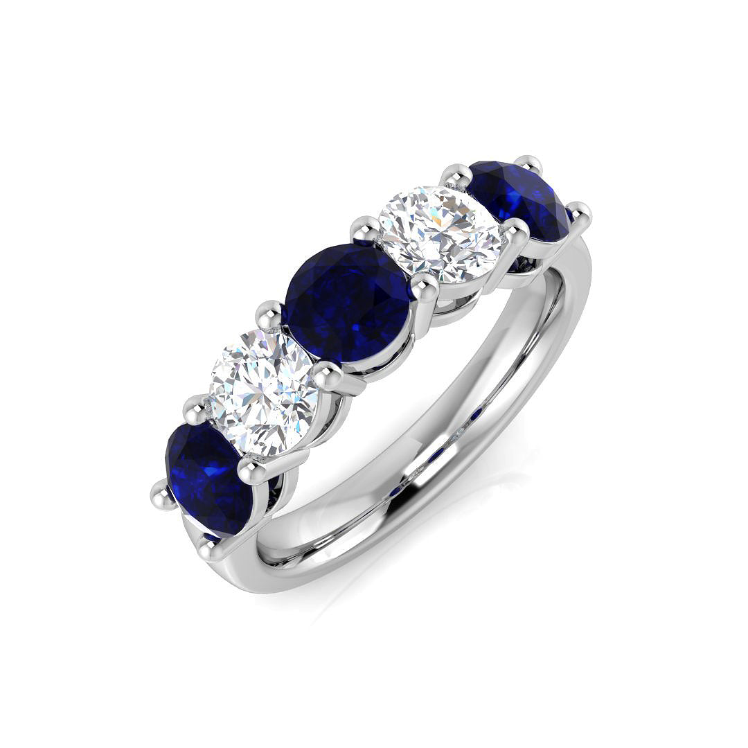 Five Stone Diamond Ring 2.55ct – SL8942~BS – 18k White Gold
