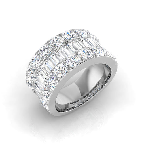 Baguette & Brilliant Diamond Ring 4.0ct–4.15ct – SL9124 – 18k White Gold