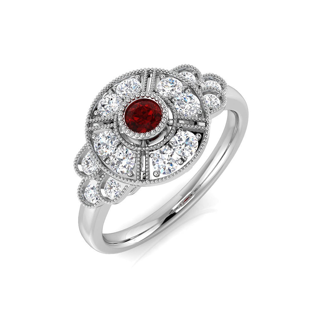 Ruby Diamond Ring 0.58ct – SL9158~RY – 18k White Gold