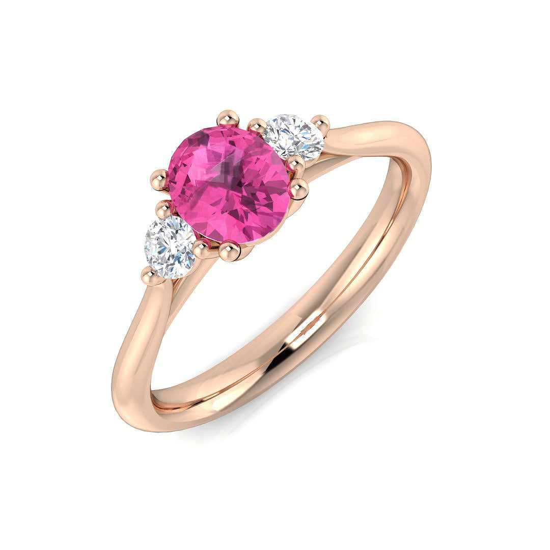 Pink Sapphire Diamond Ring 1.39ct – SL9194~PS – 18k Rose Gold
