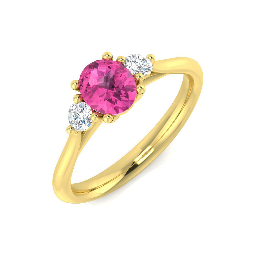 Pink Sapphire Diamond Ring 1.39ct – SL9194~PS – 18k Yellow Gold