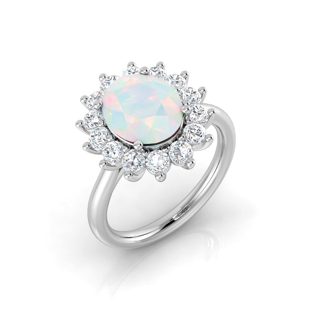 Opal Diamond Ring 2.77ct – SL9316~OPAL – 18k White Gold
