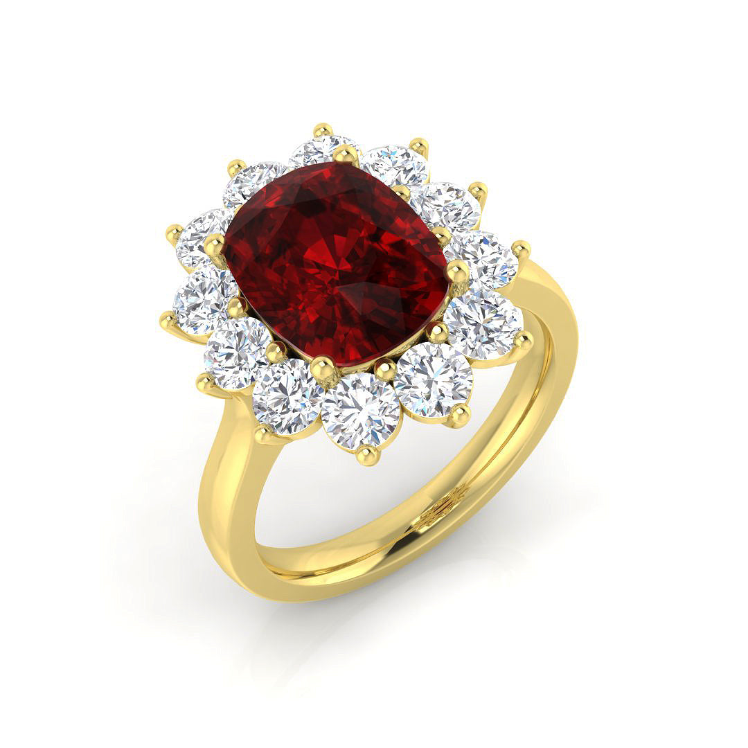 Cluster Diamond Ring 3.85ct–7.12ct – SL9378~RY – 18k Yellow Gold