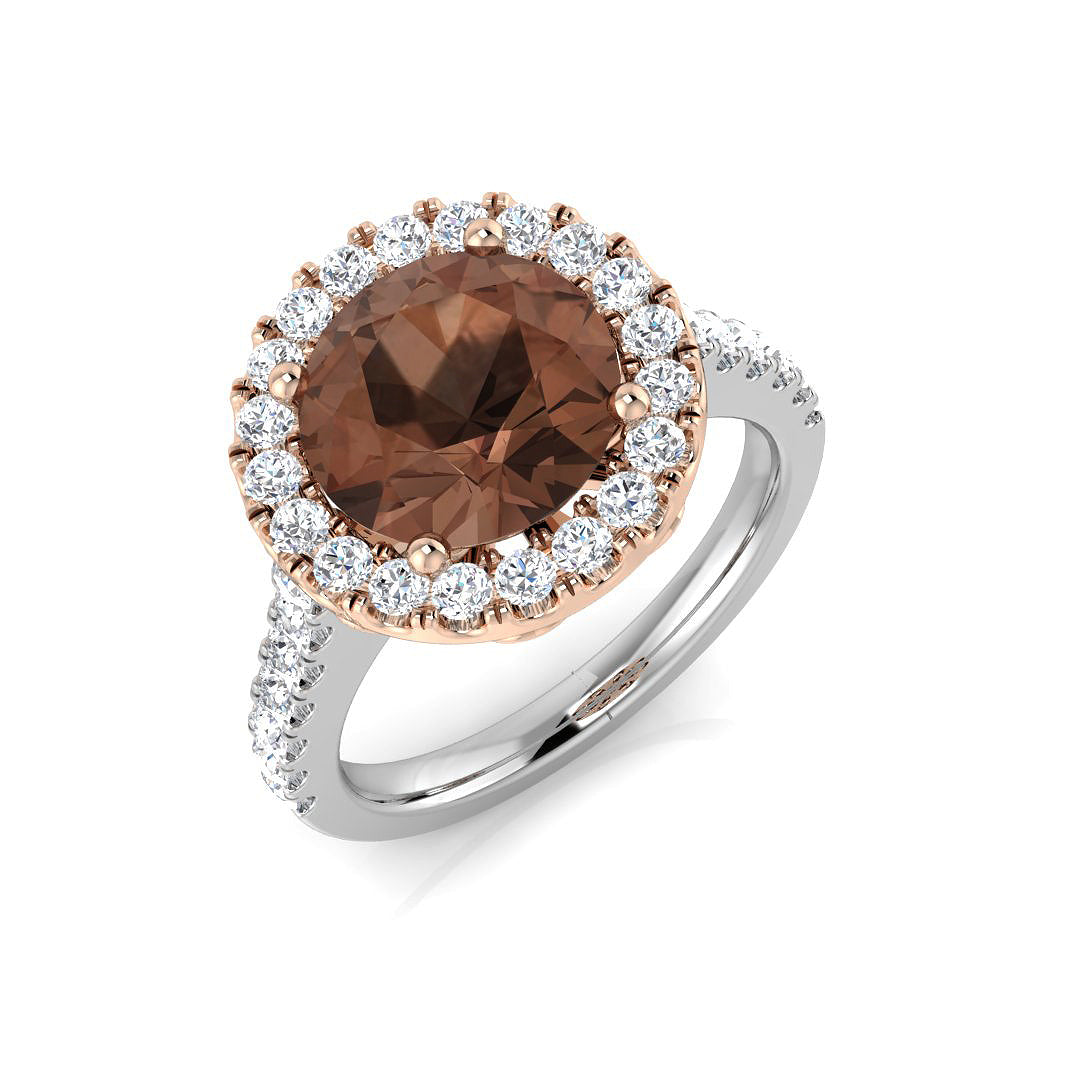 Halo Diamond Ring 3.73ct – SL9674 – 18k Two Tone Gold