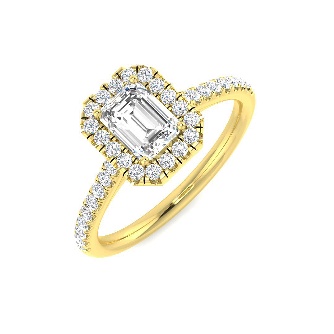 Halo Diamond Ring 0.98ct–5.71ct – SL9675 – 18k Yellow Gold