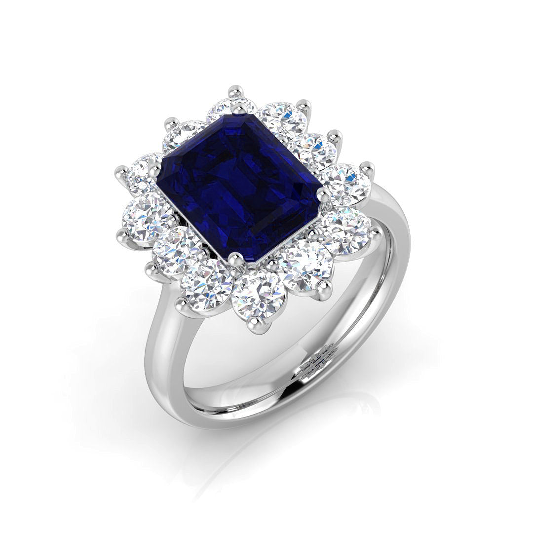 Cluster Diamond Ring 3.74ct–9.23ct – SL9774~BS – 18k White Gold
