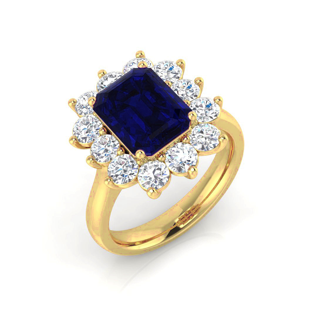 Cluster Diamond Ring 3.74ct–9.23ct – SL9774~BS – 18k Yellow Gold