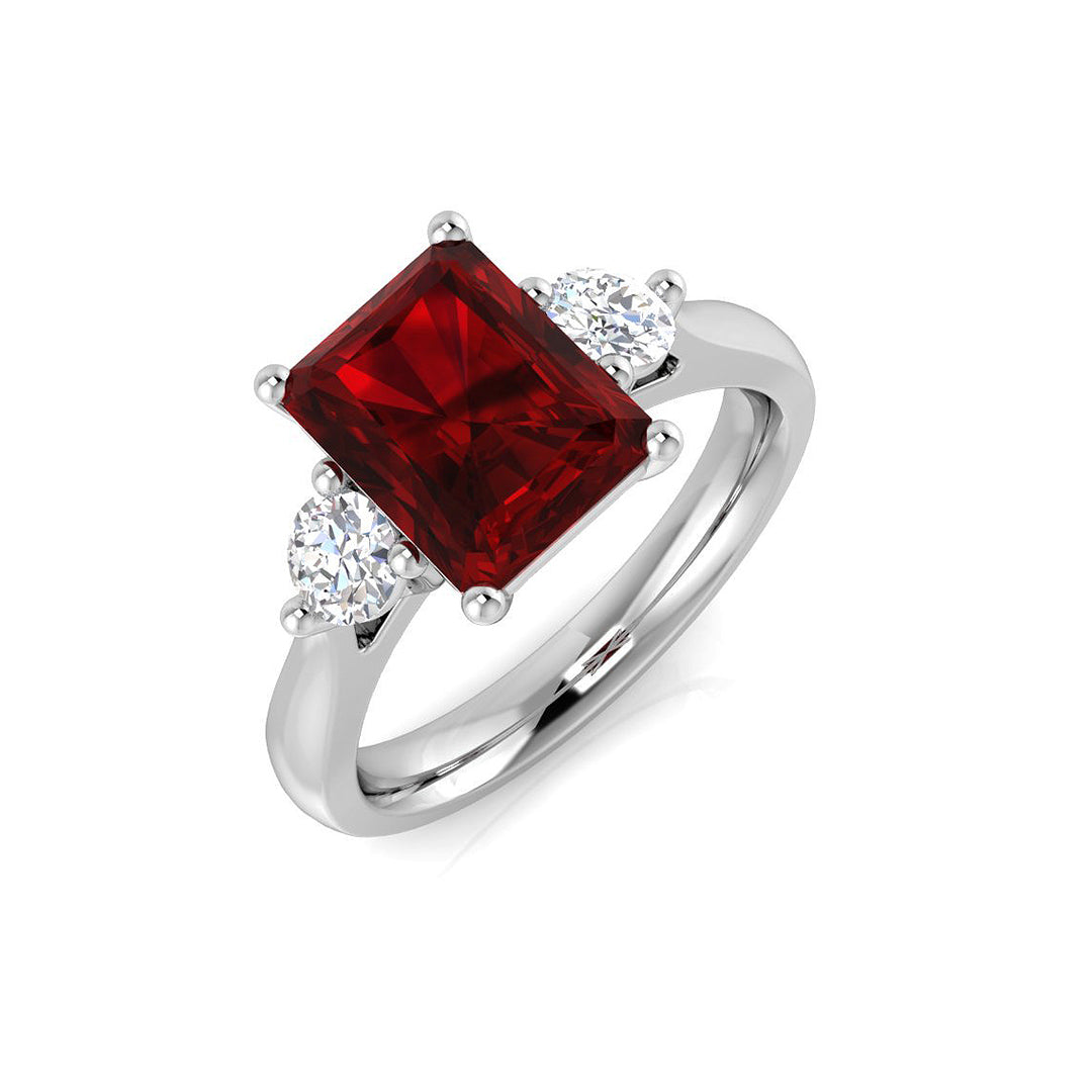 Ruby Diamond Ring 2.63ct – SL9778~RY – 18k White Gold