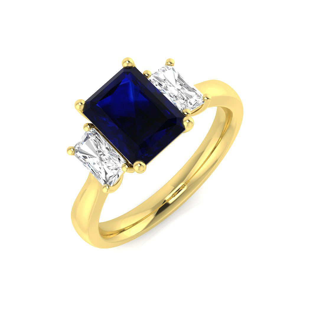 Three Stone Diamond Ring 2.43ct – SL9795~BS – 18k Yellow Gold