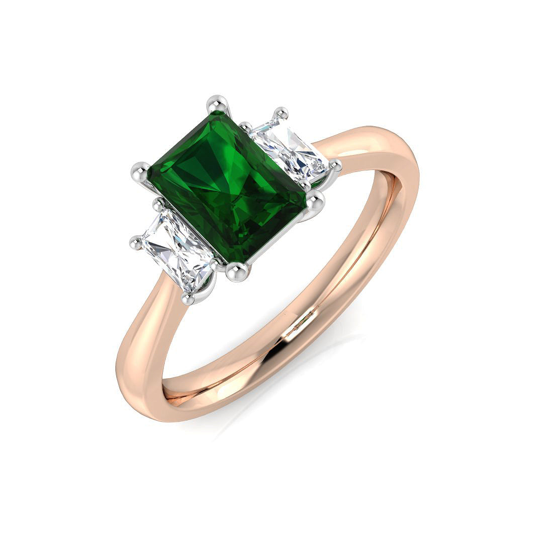 Three Stone Diamond Ring 1.28ct – SL9797~EM – 18k Rose Gold