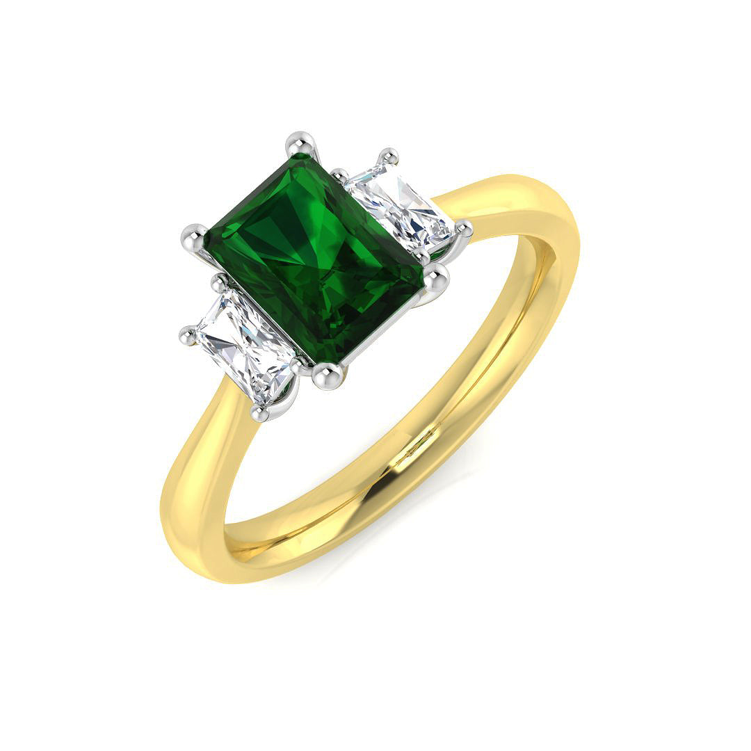 Three Stone Diamond Ring 1.28ct – SL9797~EM – 18k Yellow Gold