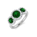 Three Stone Diamond Ring 1.6ct–1.83ct – SL9802~EM – 18k White Gold