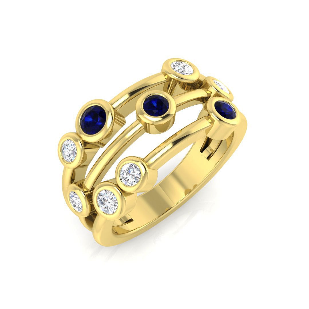 Bubble Diamond Ring 0.74ct – SL9944~BS – 18k Yellow Gold