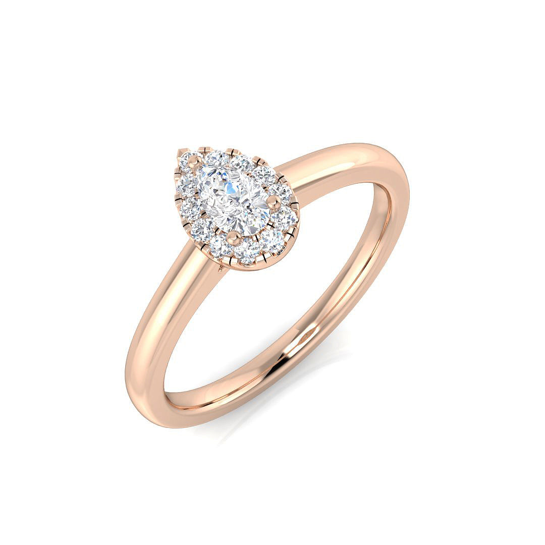 Halo Diamond Ring 0.26ct – SL9976 – 18k Rose Gold