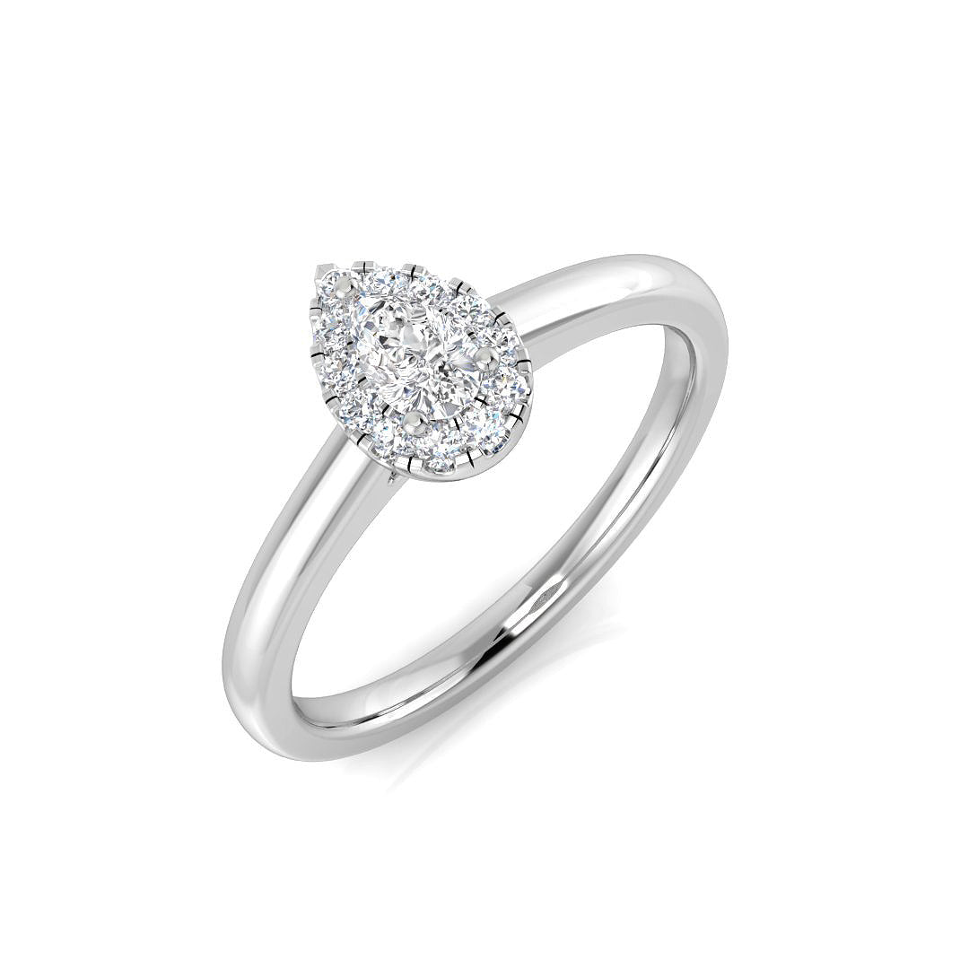 Halo Diamond Ring 0.26ct – SL9976 – 18k White Gold