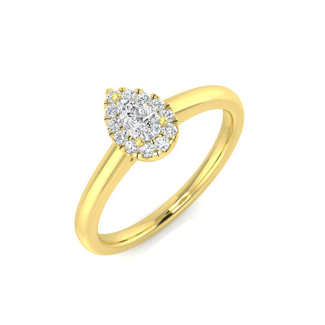 Halo Diamond Ring 0.26ct – SL9976 – 18k Yellow Gold