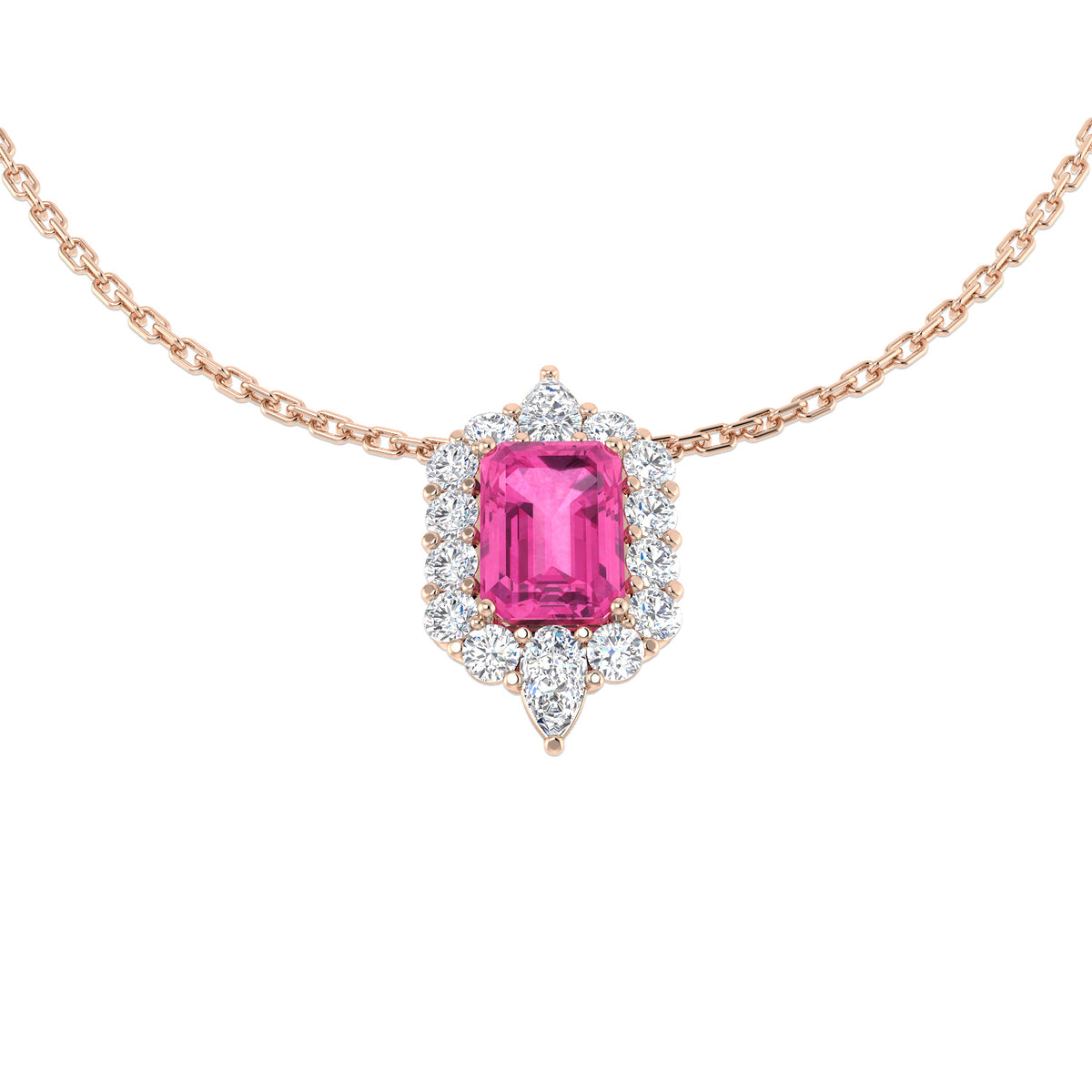 Pink Sapphire Diamond Ring 1.64ct – SN1586~PS – 18k Rose Gold