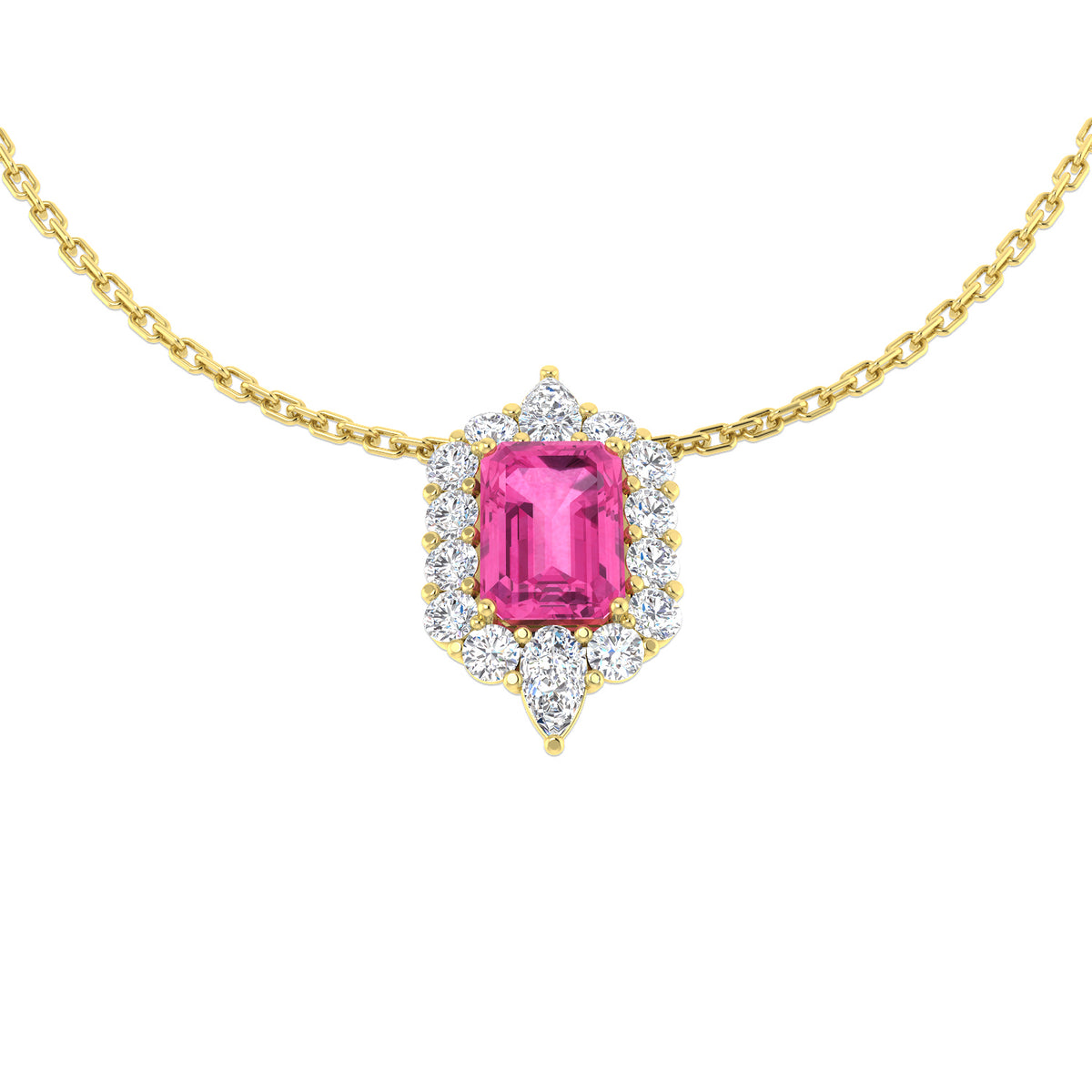 Pink Sapphire Diamond Ring 1.64ct – SN1586~PS – 18k Yellow Gold