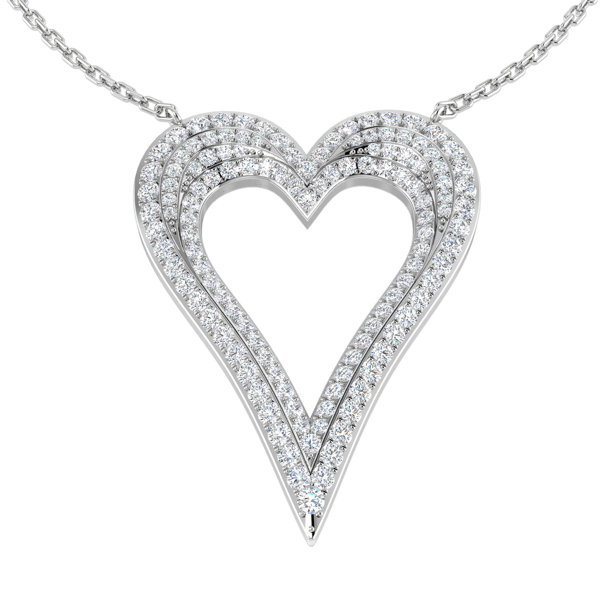 Heart Diamond Ring 0.81ct – SN1651 – 18k White Gold