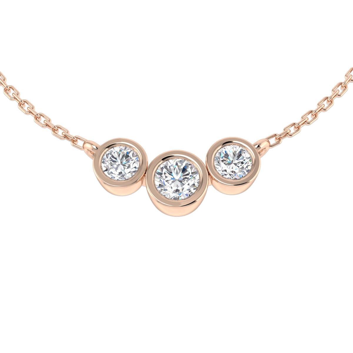 Drop & Trilogy Diamond Ring 0.35ct–0.67ct – SN1666 – 18k Rose Gold
