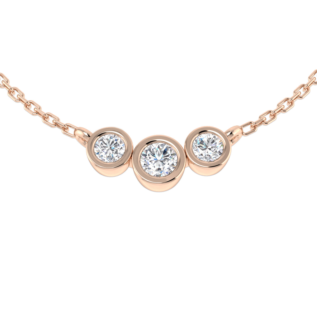 Drop & Trilogy Diamond Ring 0.35ct–0.67ct – SN1666 – 18k Rose Gold