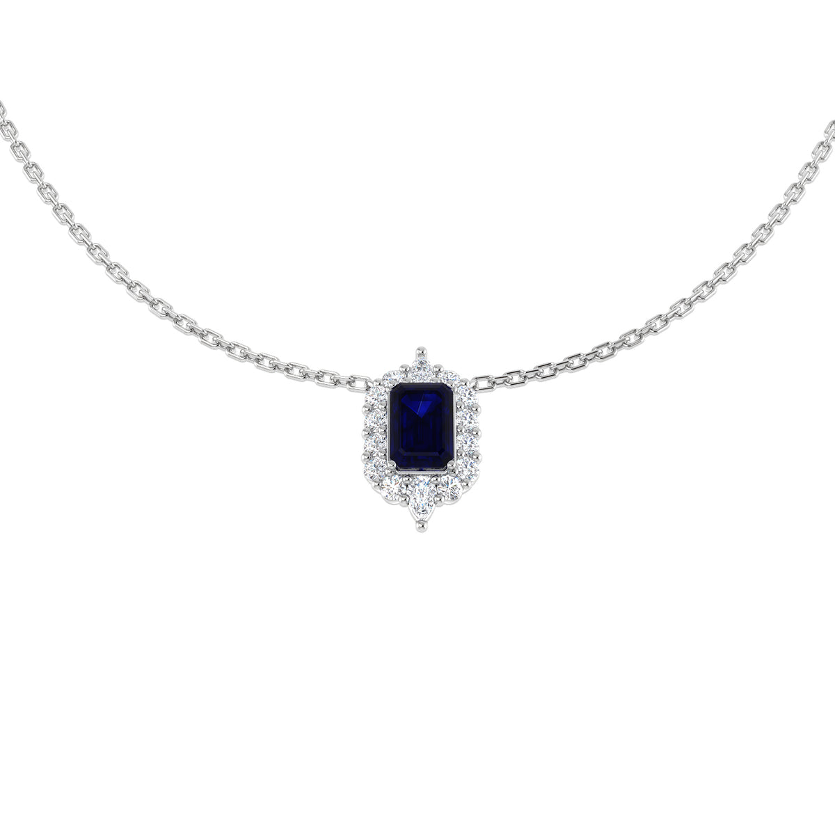 Blue Sapphire Diamond Ring 1.09ct – SN1829~BS – 18k White Gold