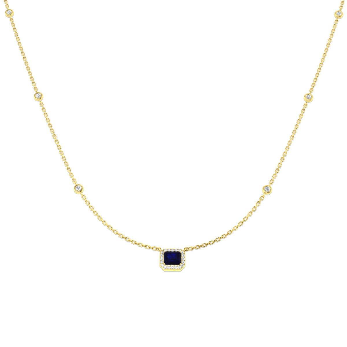Blue Sapphire Diamond Ring 0.67ct–0.83ct – SN1865~BS – 18k Yellow Gold