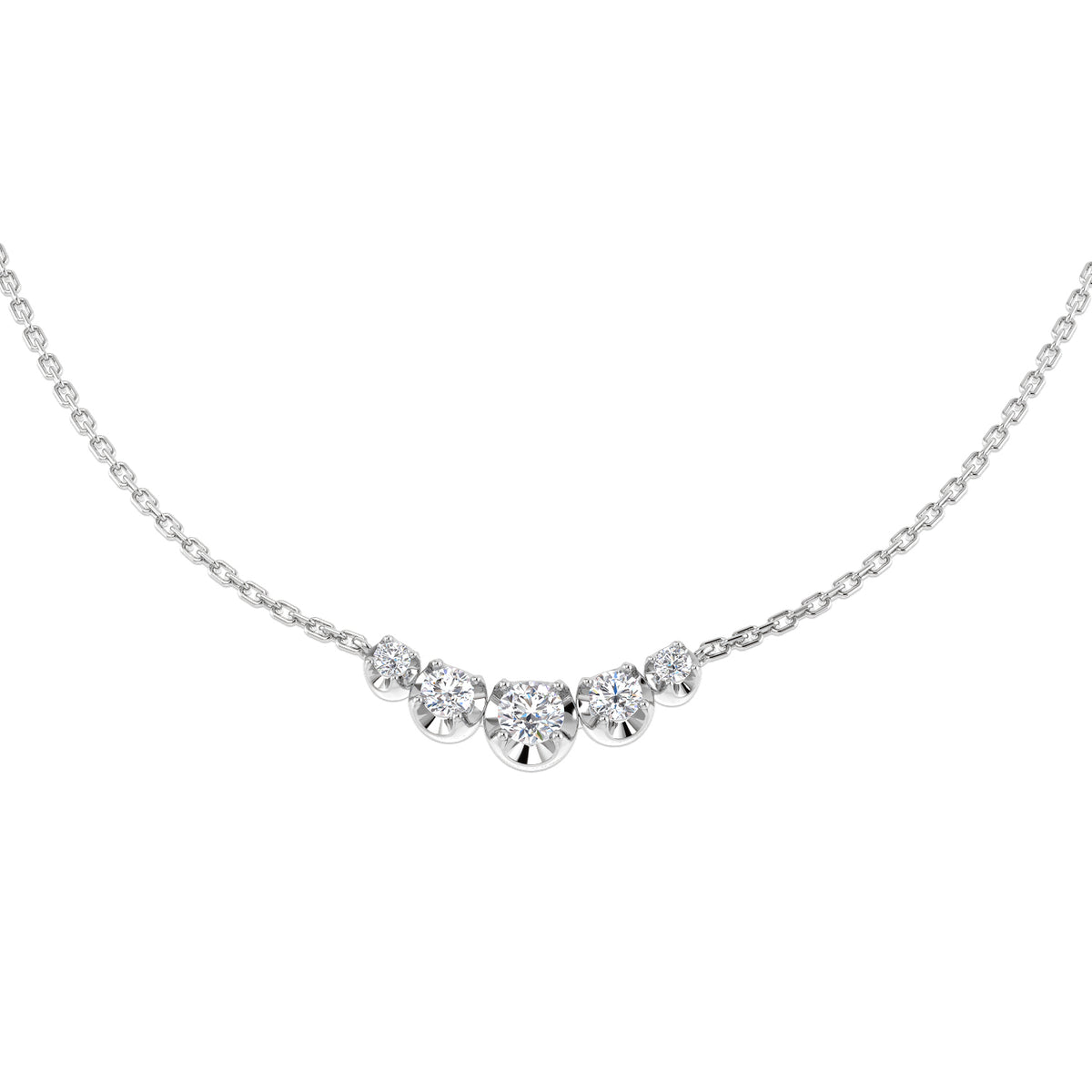 Drop & Trilogy Diamond Ring 0.4ct–0.75ct – SN1887 – 18k White Gold