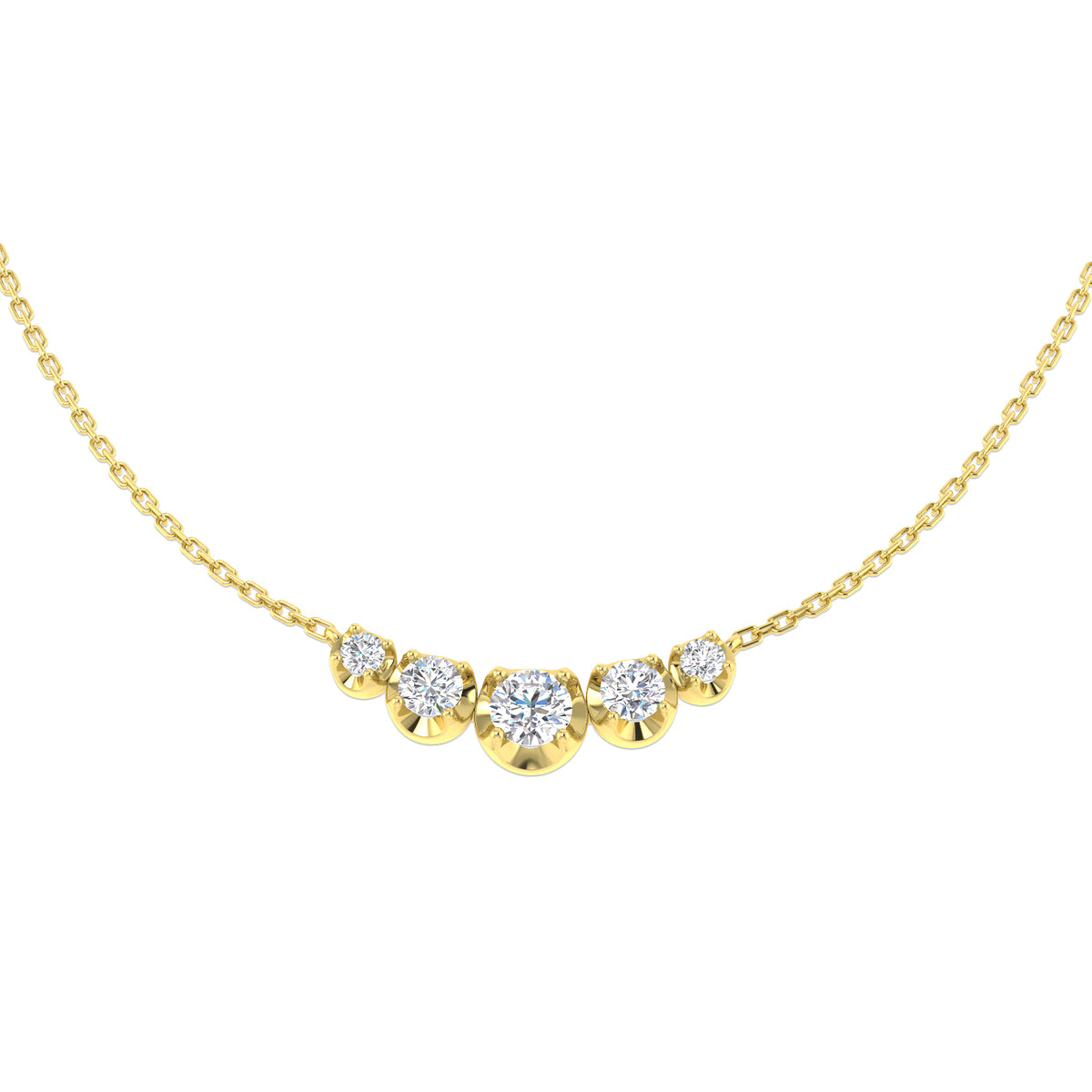 Drop & Trilogy Diamond Ring 0.4ct–0.75ct – SN1887 – 18k Yellow Gold