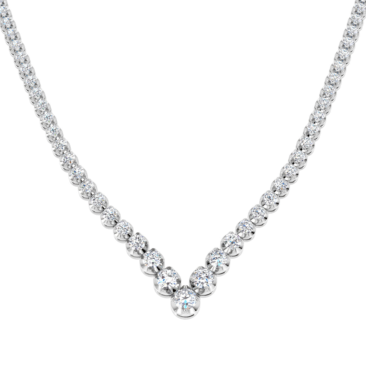 Tennis Diamond Ring 8.1ct – SN1899 – 18k White Gold