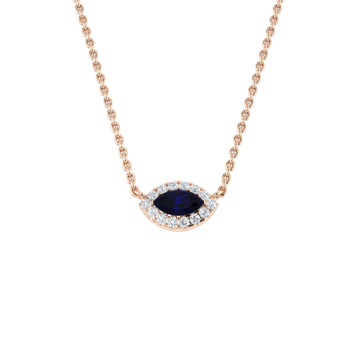 Blue Sapphire Diamond Ring 0.25ct – SN1903~BS – 18k Rose Gold