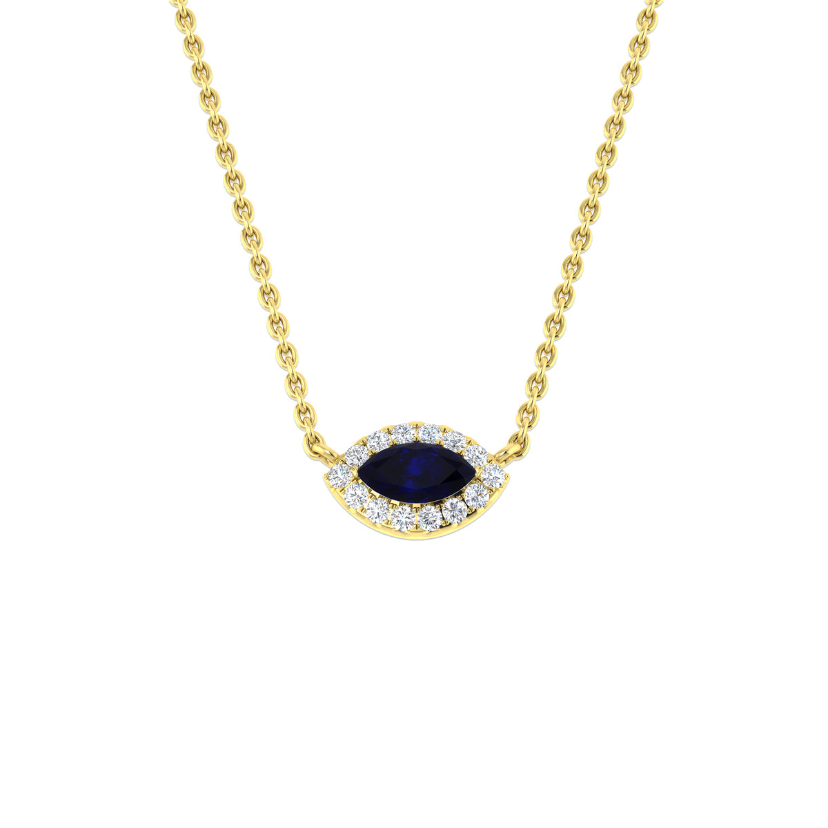 Blue Sapphire Diamond Ring 0.25ct – SN1903~BS – 18k Yellow Gold