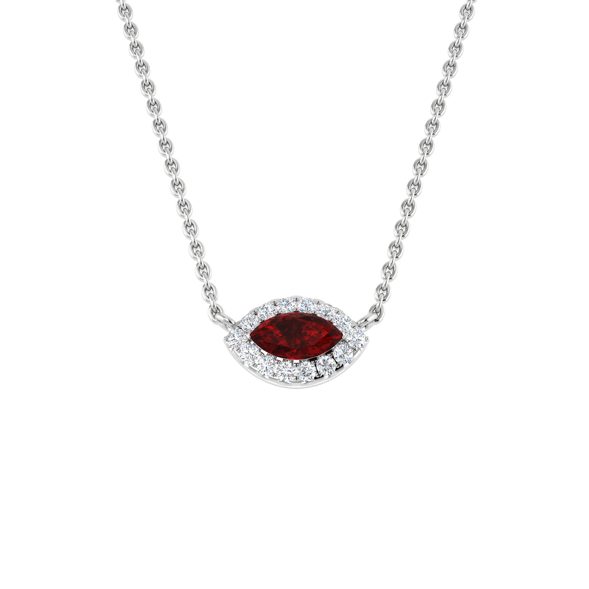 Ruby Diamond Ring 0.3ct – SN1904~RY – 18k White Gold