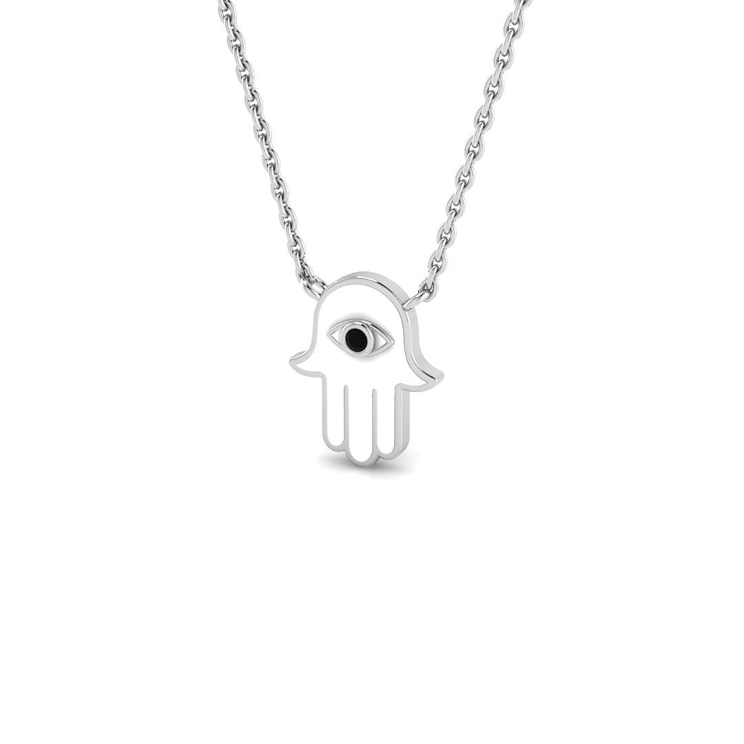 Kids Necklace Diamond Ring 0.08ct – SN2002~ENM – 18k White Gold
