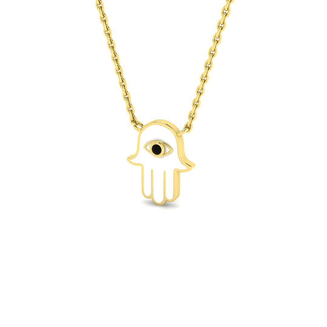 Kids Necklace Diamond Ring 0.08ct – SN2002~ENM – 18k Yellow Gold
