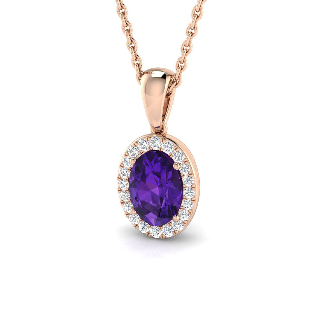Amethyst Diamond Ring 0.8ct – SP3904~AME – 18k Rose Gold