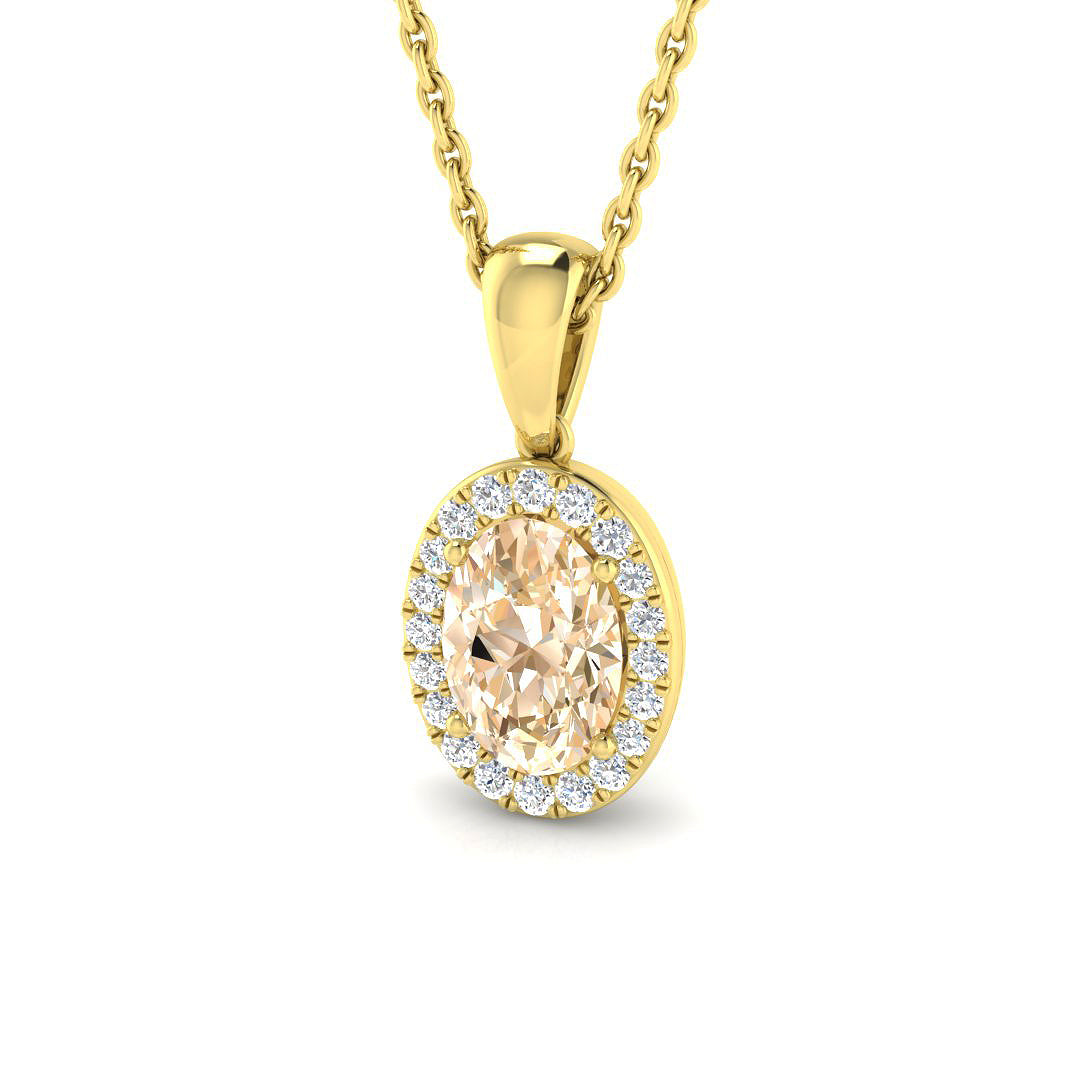 Morganite Diamond Ring 0.88ct – SP3904~MG – 18k Yellow Gold