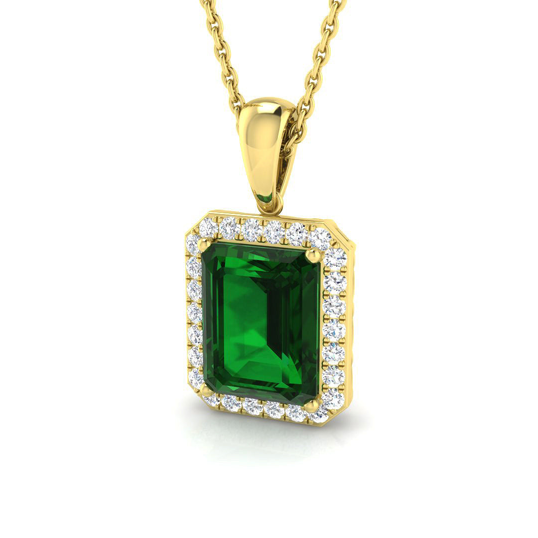 Emerald Diamond Ring 2.45ct–4.77ct – SP3922~EM – 18k Yellow Gold