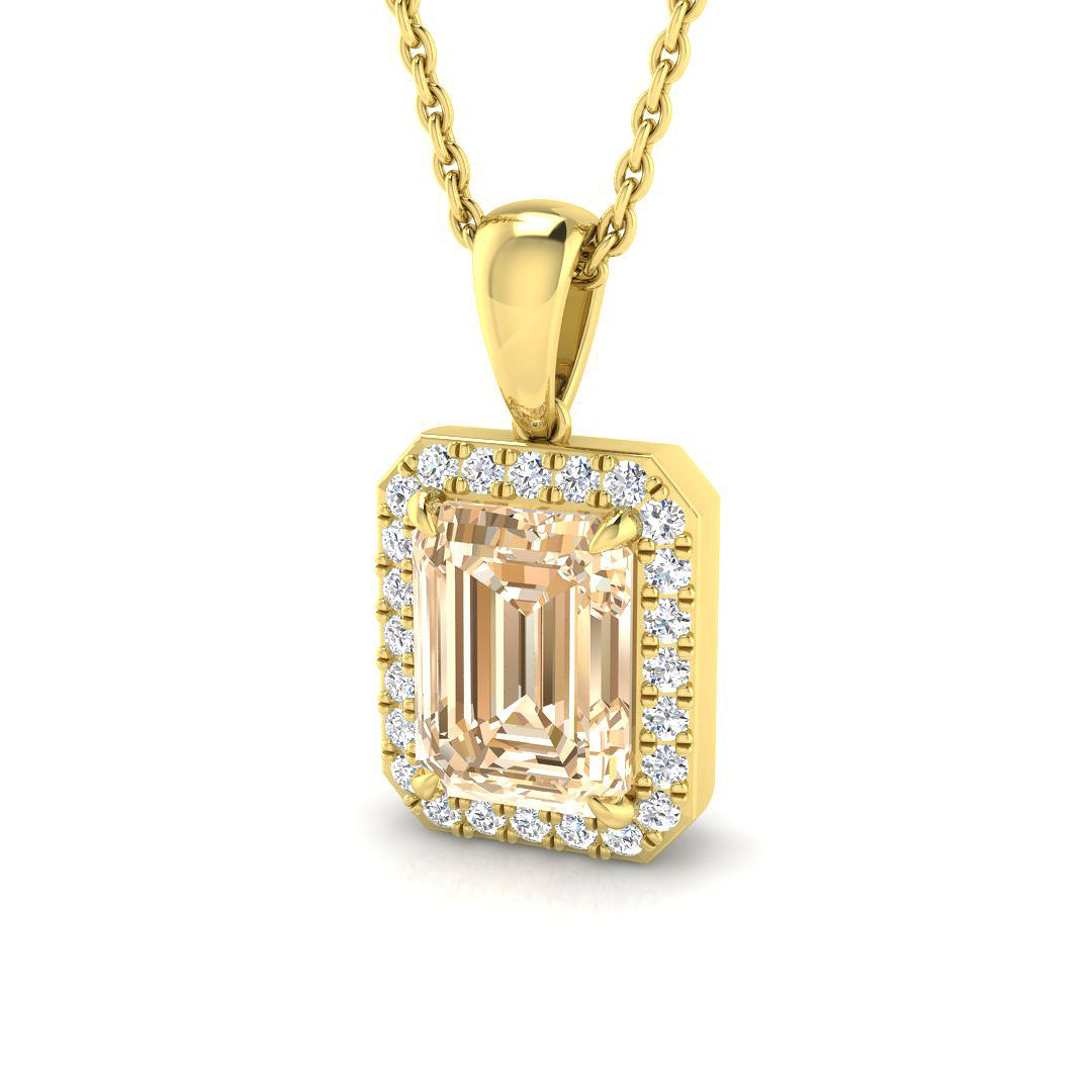 Morganite Diamond Ring 1.69ct – SP3994~MG – 18k Yellow Gold