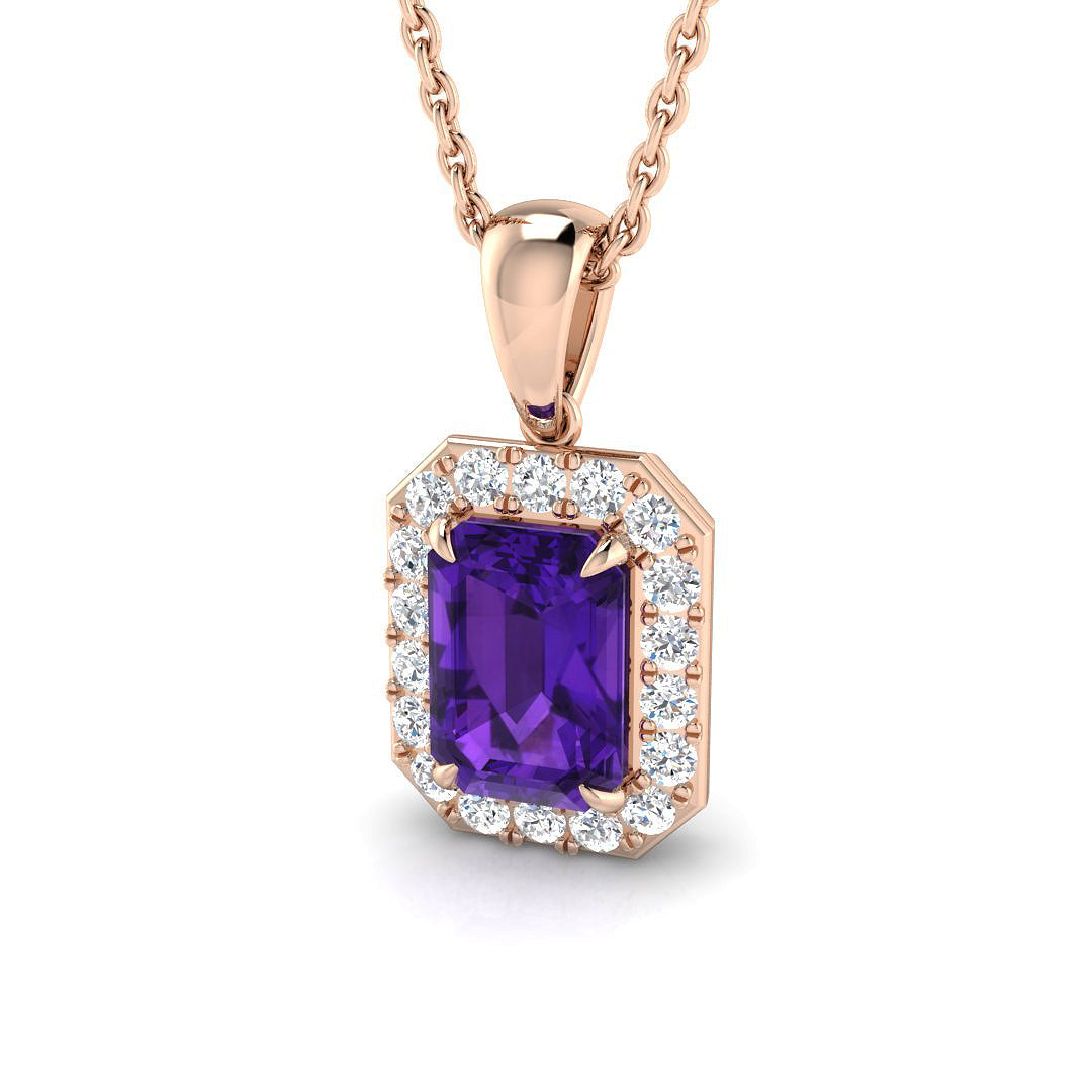 Amethyst Diamond Ring 1.18ct – SP4238~AME – 18k Rose Gold