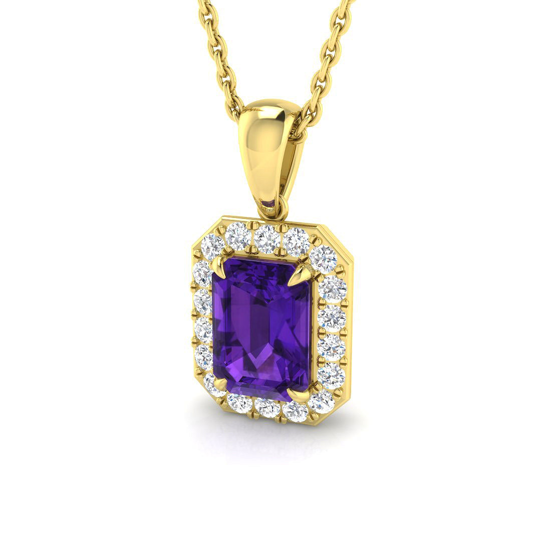 Amethyst Diamond Ring 1.18ct – SP4238~AME – 18k Yellow Gold