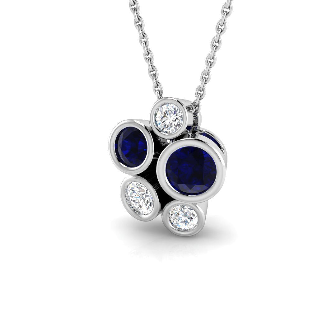 Blue Sapphire Diamond Ring 0.9ct–1.06ct – SP5868~BS – 18k White Gold