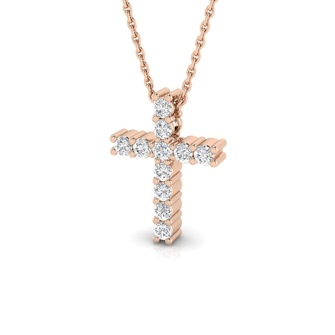 Cross Diamond Ring 0.37ct – SP2285 – 18k Rose Gold