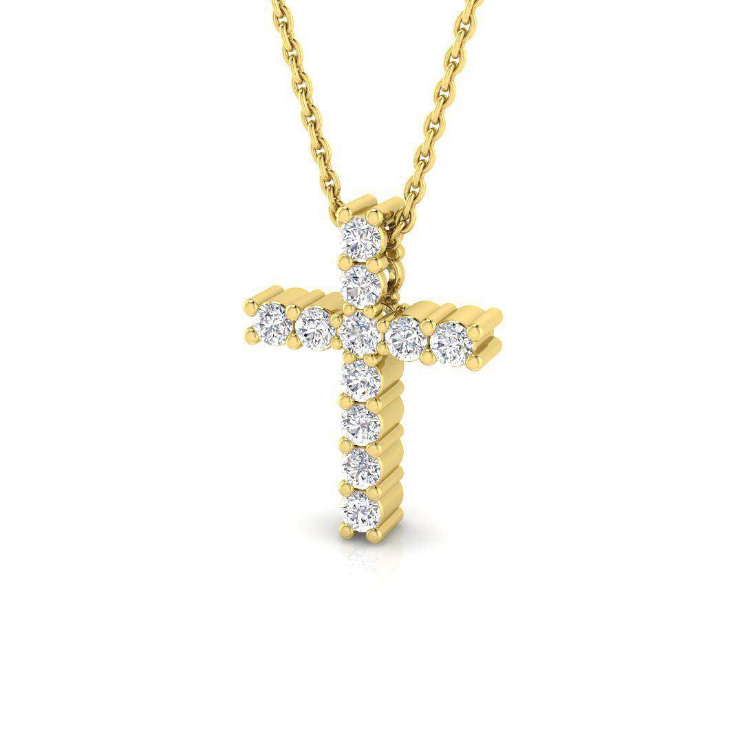 Cross Diamond Ring 0.37ct – SP2285 – 18k Yellow Gold