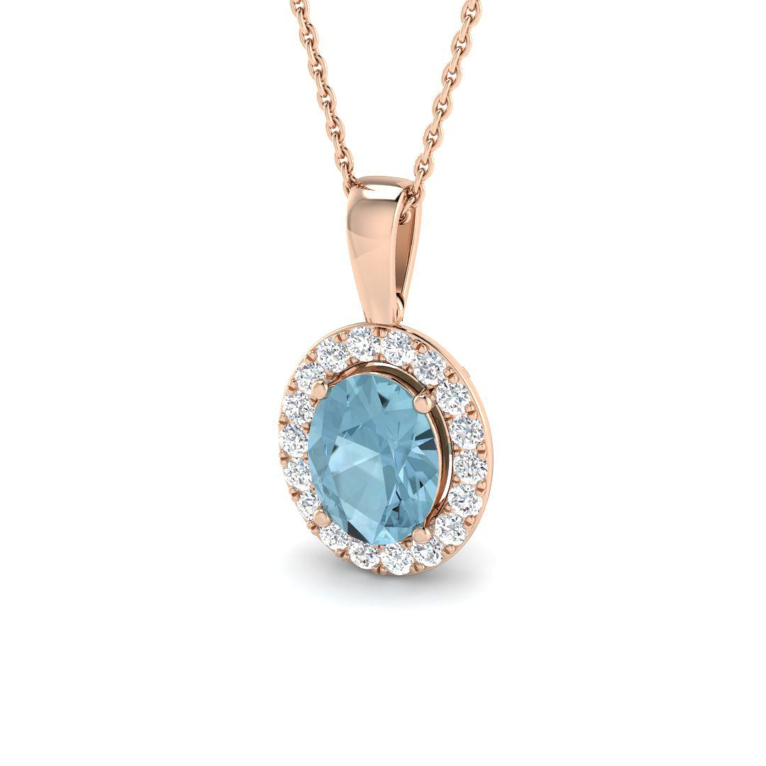 Aquamarine Diamond Ring 1.98ct – SP3565~AQ – 18k Rose Gold